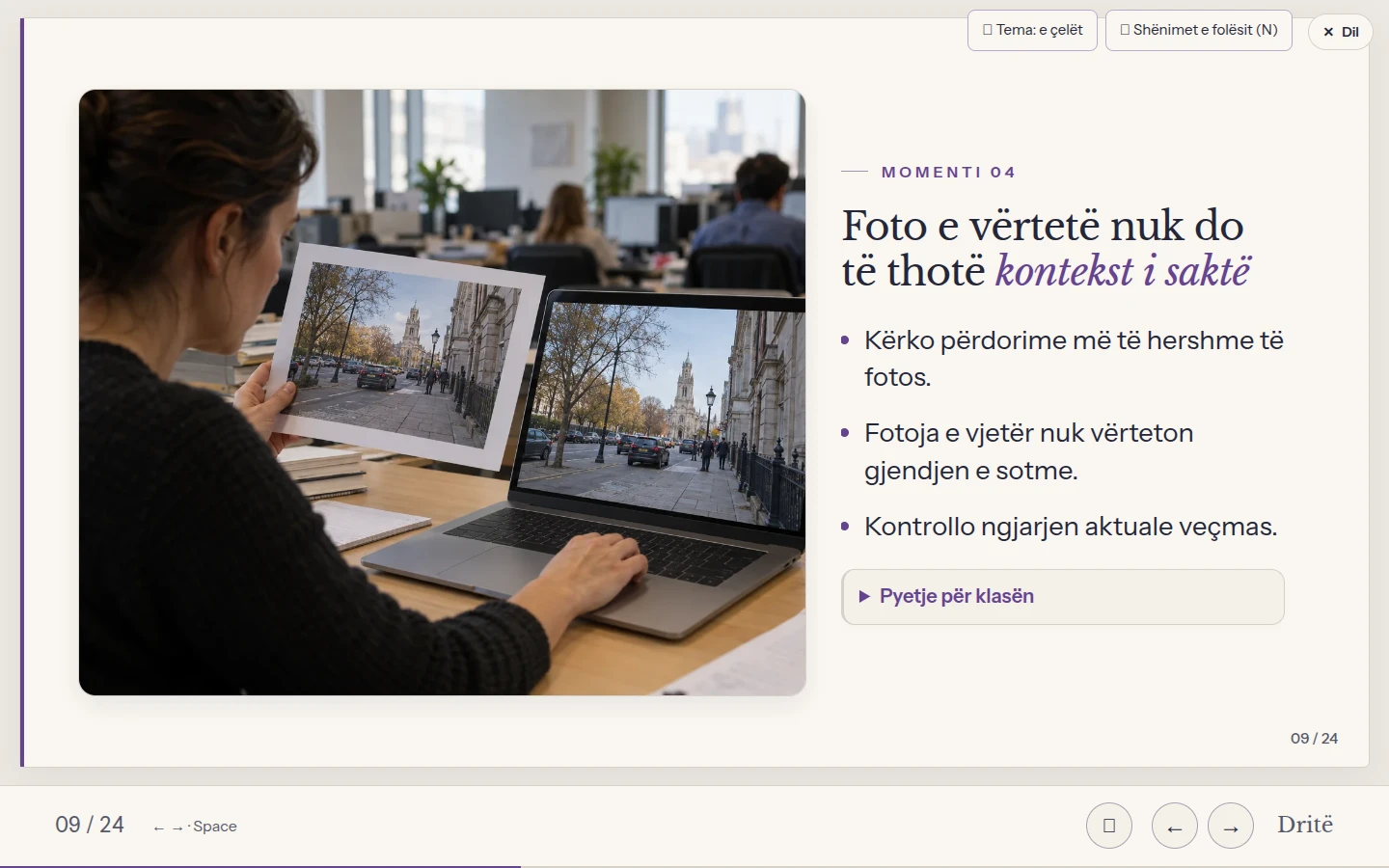 Actual Dritë university presentation, anonymized for the public pilot